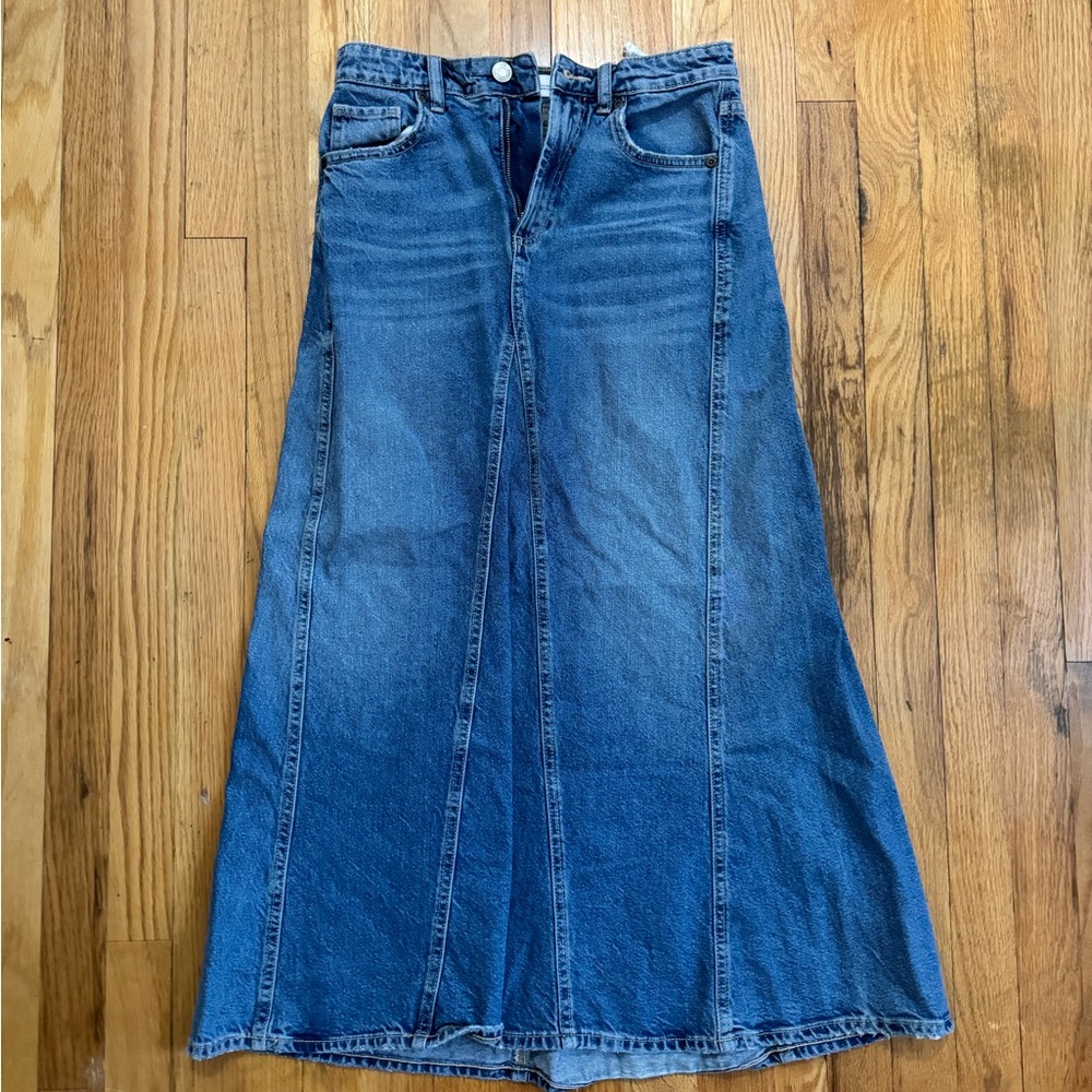 Zara maxi denim skirt